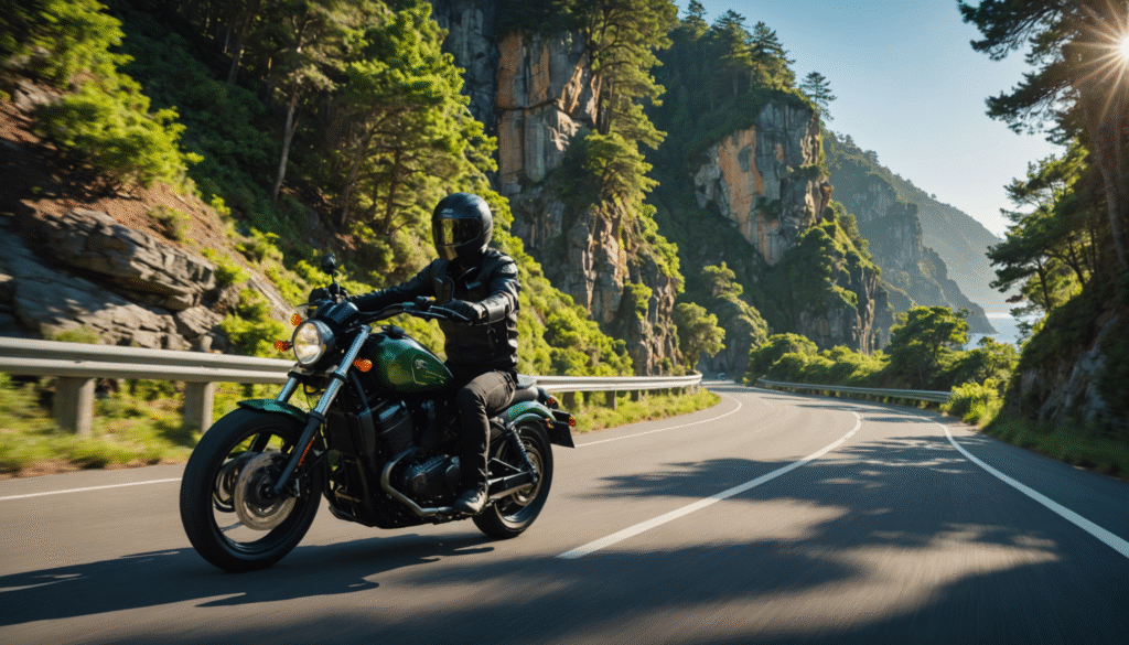 Balades moto : routes côtières et forêts