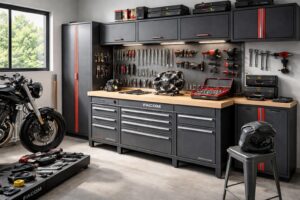 Aménager un atelier moto avec établi Facom et rangements modulables pour vos projets DIY