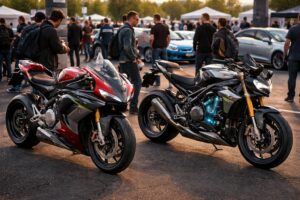 Forum moto et voiture avec Ducati Panigale et Triumph Speed Triple hybrides