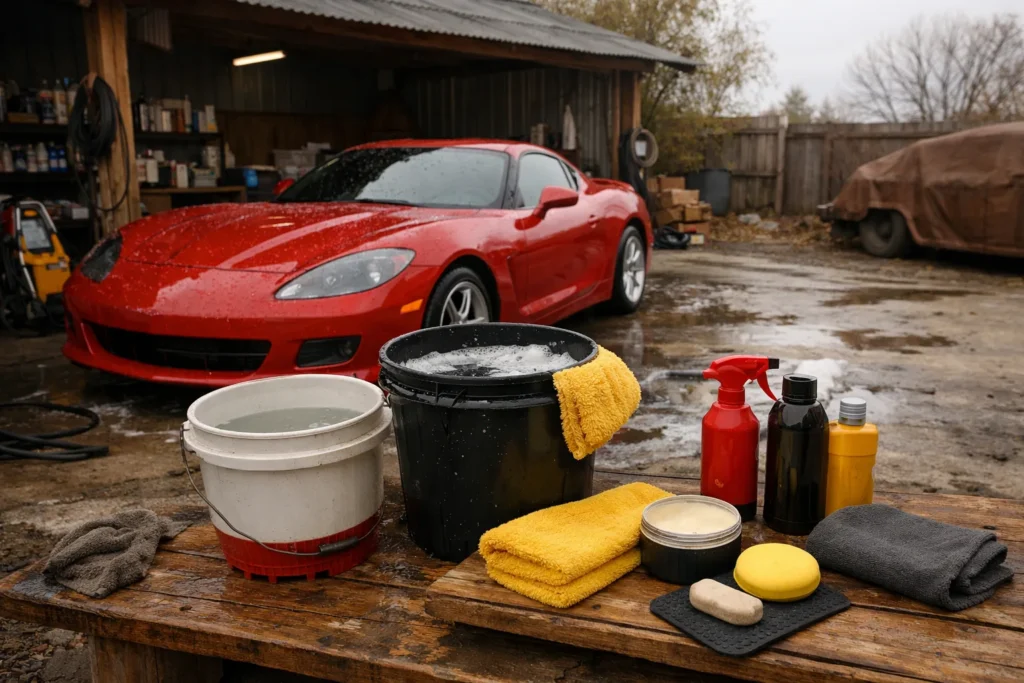 Nettoyer une peinture de voiture sans rayer : lavage, décontamination, cire
